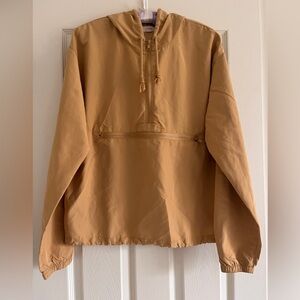 Thread & Supply Mustard Yellow Hooded Wind Jacket Women Size Medium